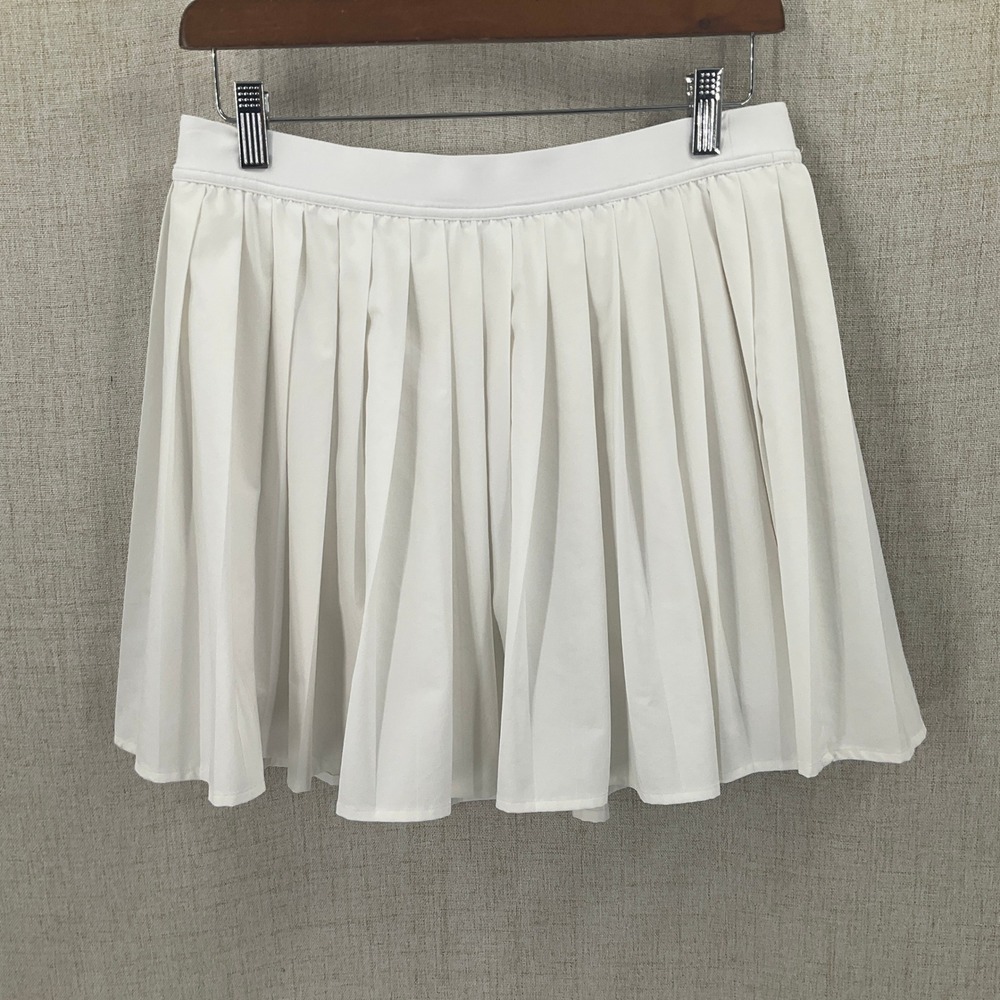 Lululemon Tennis Skort Women 10 White Pleated Athletic Skort Activewear Preppy